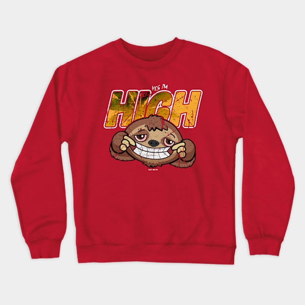 High Stoner Sloth / Weed Design Crewneck Sweatshirt by EddieBalevo